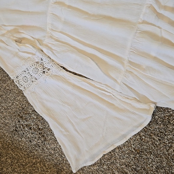 O'Neill Small Cream 3/4 Sleeve Ruffled Blouse Country Coastal - Picture 5 of 8